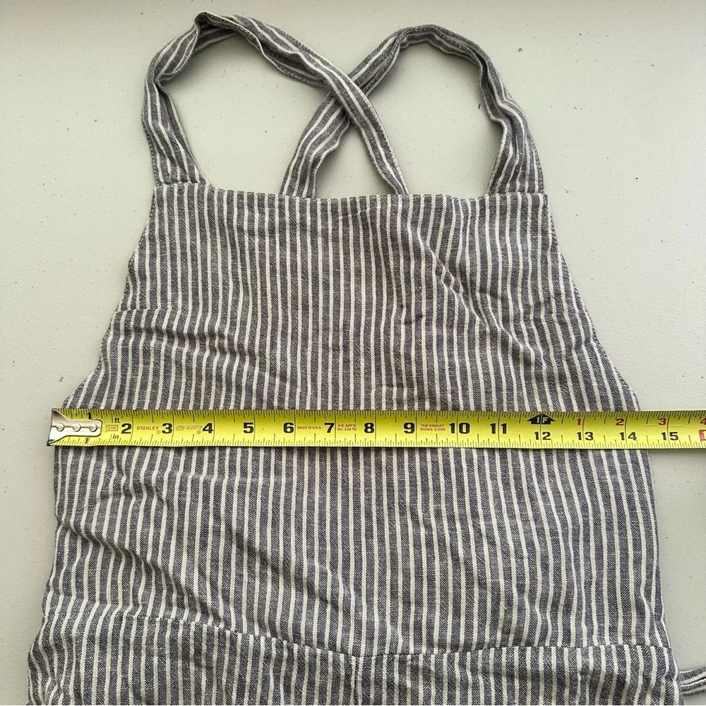 FREE PEOPLE ‘Off The Shore’ Linen Blend Striped Wide Leg Jumpsuit Women’s Size 2 - Picture 9 of 12